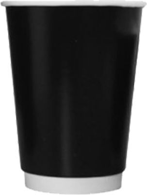 ΠΟΤΗΡΙΑ ΧΑΡΤΙΝΑ 12oz  Διπλότοιχο  25ΤΜΧ ΜΑΥΡΟ
