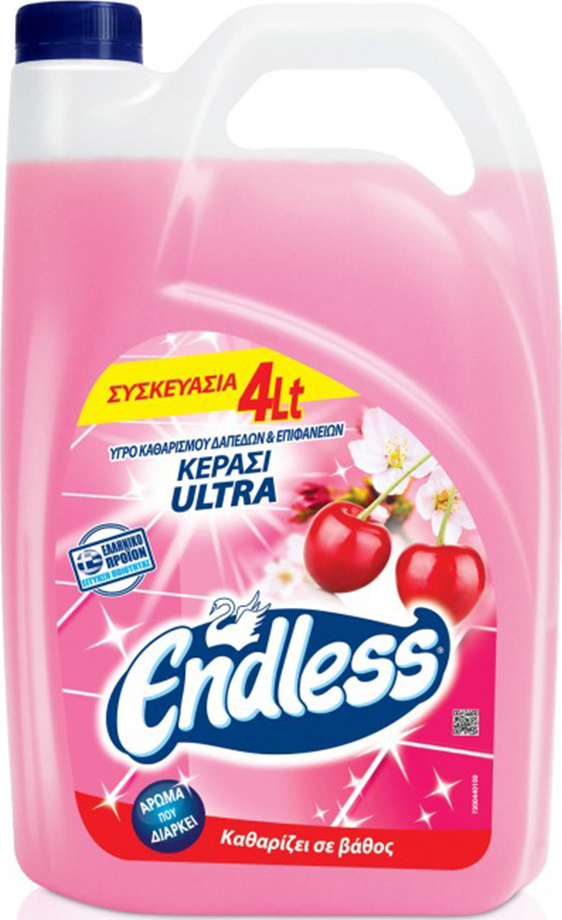 Endless Ultra Επαγγελματικό Καθαριστικό Υγρό Πατώματος με Άρωμα Κεράσι 4lt  