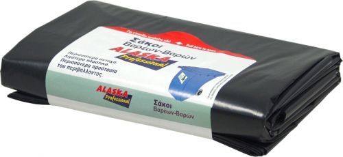 Σακούλες Απορριμάτων Alaska σε Μαύρο Χρώμα 80x110cm 125lt 12τμχ